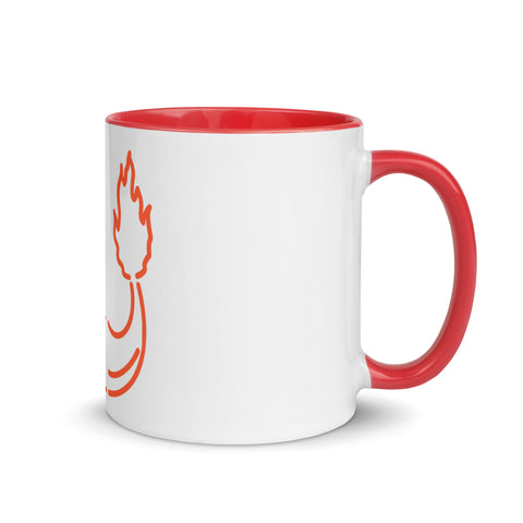 LuiTheDinosaur - Weiße Tasse mit gefärbter Innenseite und Druck