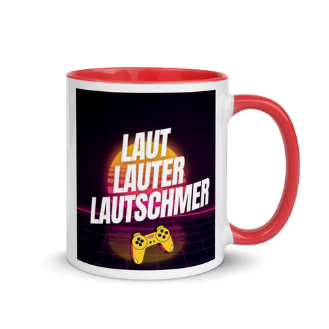 Lautschmer - Weiße Tasse mit gefärbter Innenseite und Druck