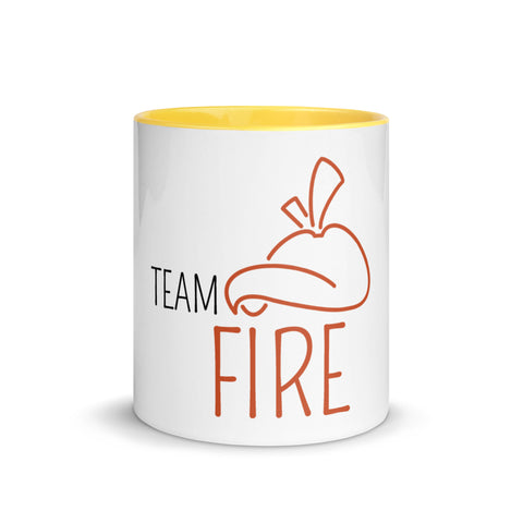 For Gamers - Team-Fire-Tasse mit gefärbter Innenseite
