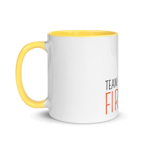 LuiTheDinosaur - Weiße Tasse mit gefärbter Innenseite und Druck