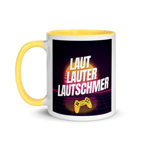 Lautschmer - Weiße Tasse mit gefärbter Innenseite und Druck