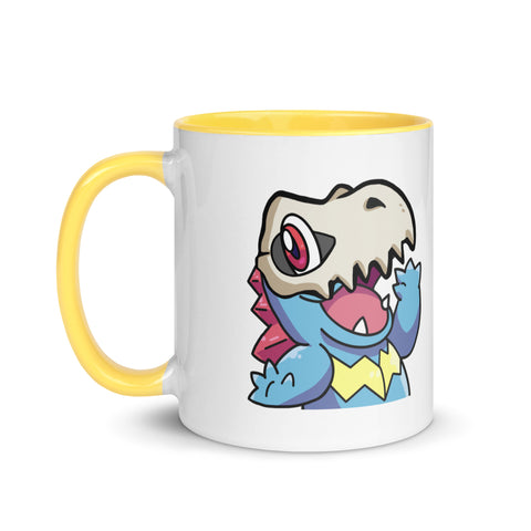 LuiTheDinosaur - Weiße Tasse mit gefärbter Innenseite und Druck