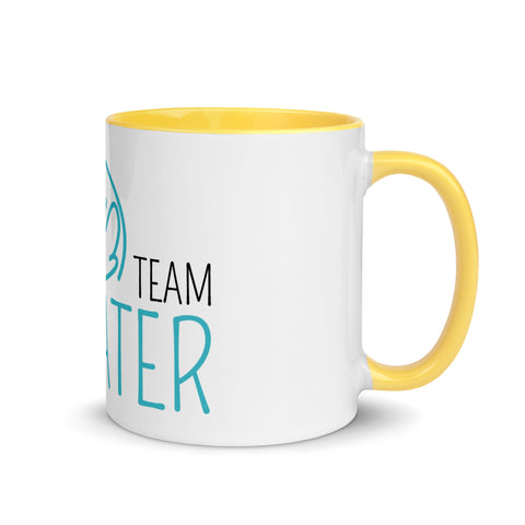 LuiTheDinosaur - Weiße Tasse mit gefärbter Innenseite und Druck