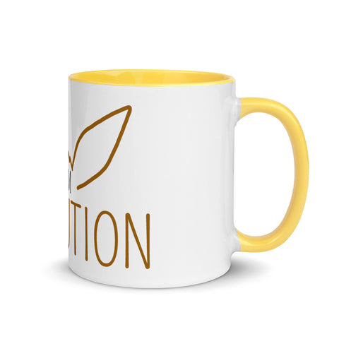 LuiTheDinosaur - Weiße Tasse mit gefärbter Innenseite und Druck