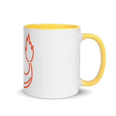 LuiTheDinosaur - Weiße Tasse mit gefärbter Innenseite und Druck