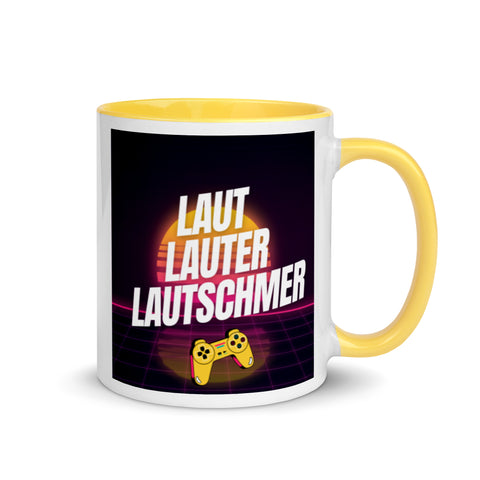 Lautschmer - Weiße Tasse mit gefärbter Innenseite und Druck