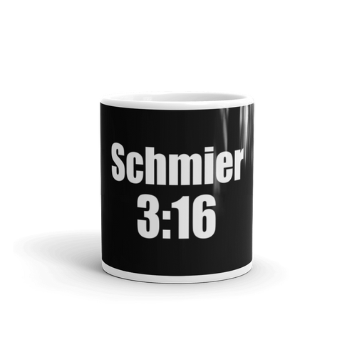 Schmier316 - Weiß, schwarze Tasse mit Logo