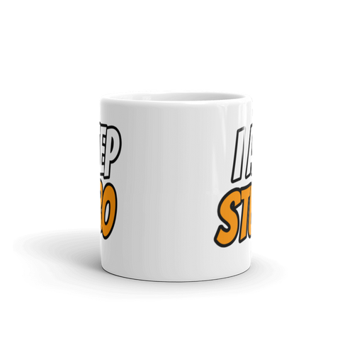 Meberson - Weiße, glänzende Tasse mit Druck