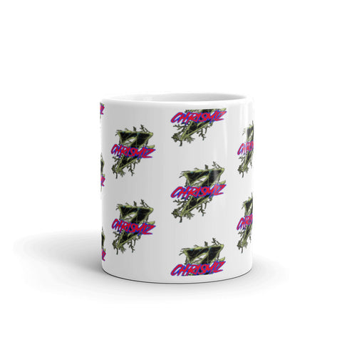 ChrisMiz - Weiße, glänzende Tasse mit Druck