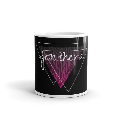 Jenthera - Weiße, glänzende Tasse mit Druck