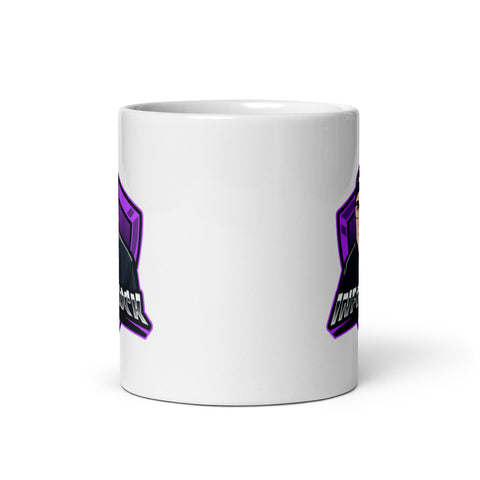 InfoBlock - Weiße, glänzende Tasse mit Druck