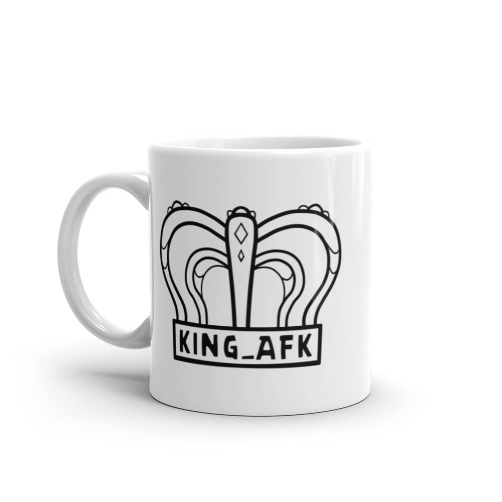King_AFK - Weiße, glänzende Tasse mit Druck