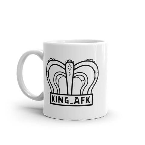 King_AFK - Weiße, glänzende Tasse mit Druck