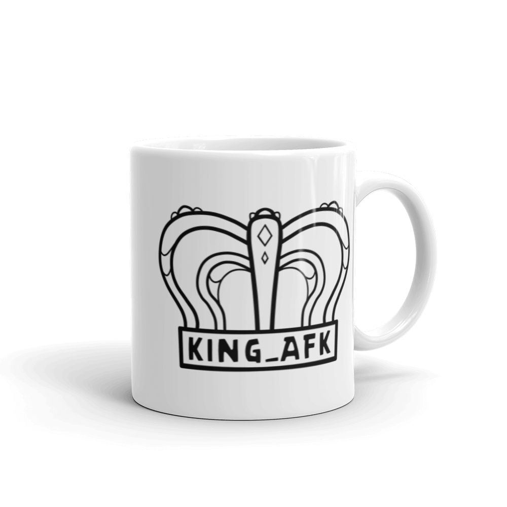 King_AFK - Weiße, glänzende Tasse mit Druck