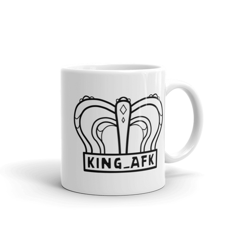 King_AFK - Weiße, glänzende Tasse mit Druck