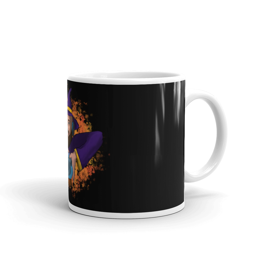 Turbomagier - Weiße, glänzende Tasse mit Druck