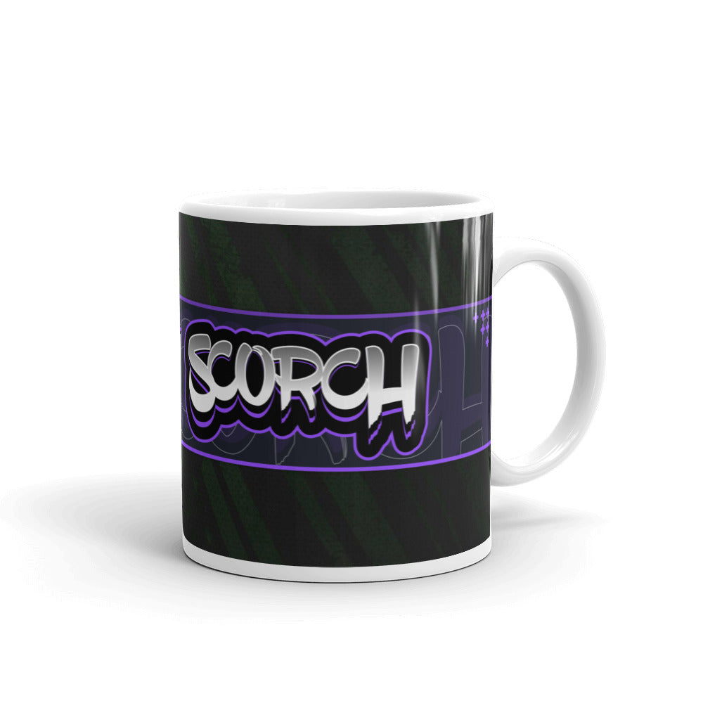 Scorchlabert - Weiße, glänzende Tasse mit Druck