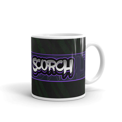 Scorchlabert - Weiße, glänzende Tasse mit Druck