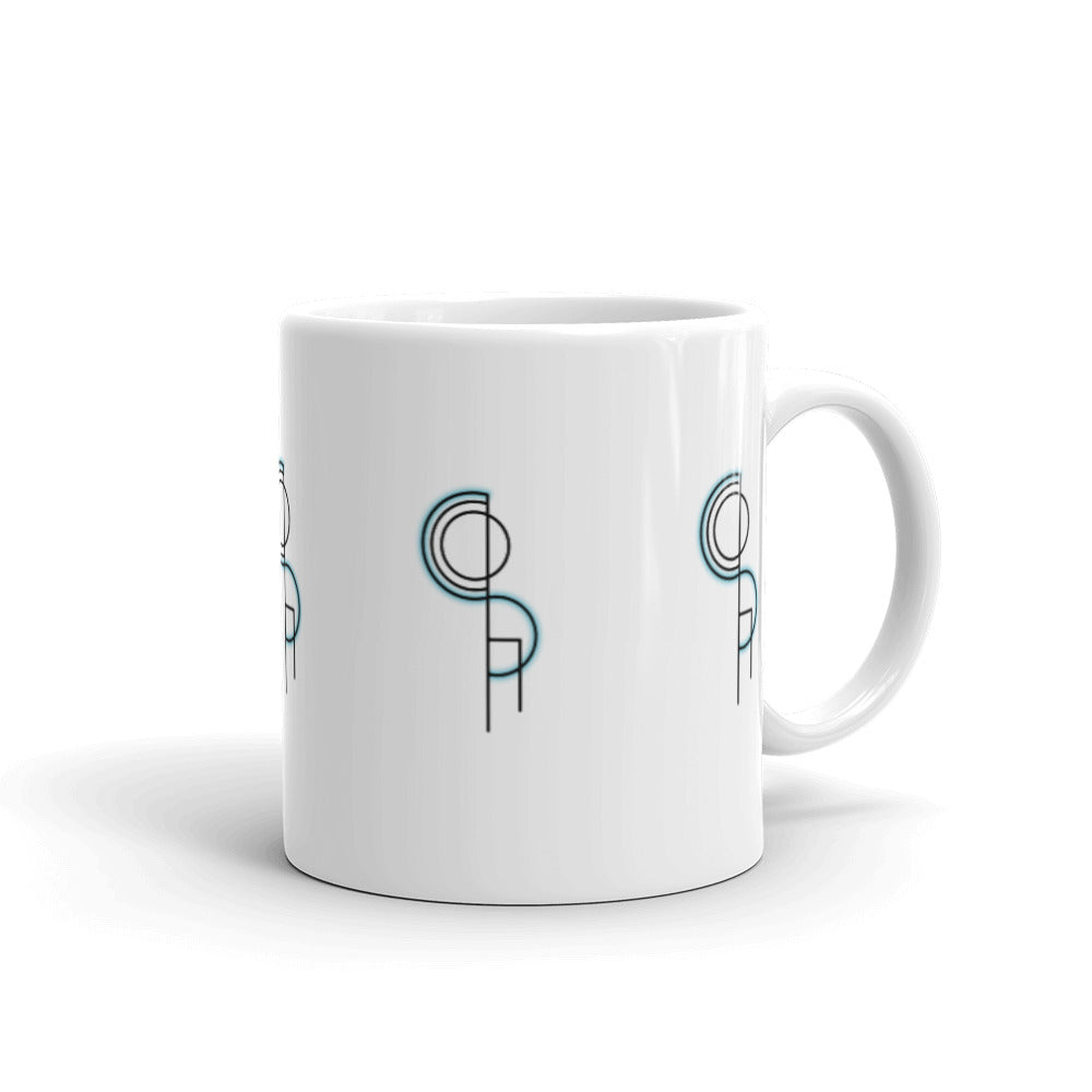DerSocha - Weiße, glänzende Tasse mit Druck