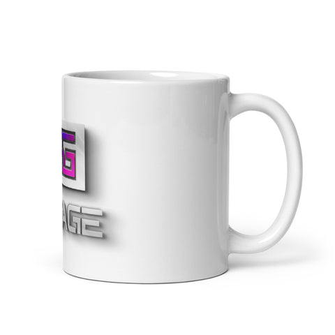 Jusage - Weiße, glänzende Tasse mit Druck