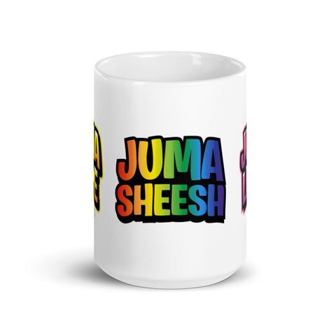 diejumas - Weiße, glänzende Tasse mit drei Emotes in 2 Größen