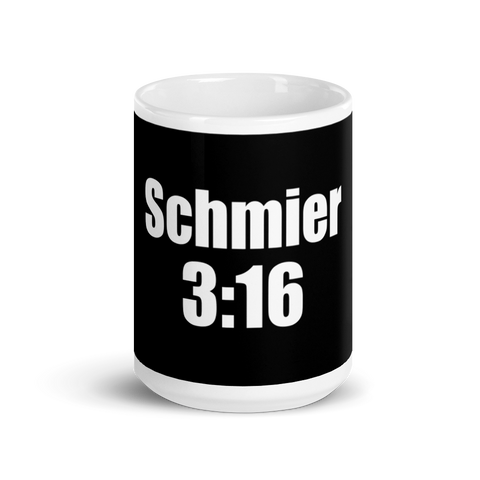Schmier316 - Weiß, schwarze Tasse mit Logo