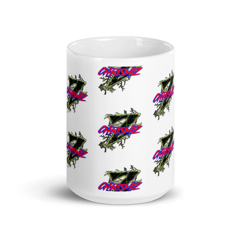 ChrisMiz - Weiße, glänzende Tasse mit Druck