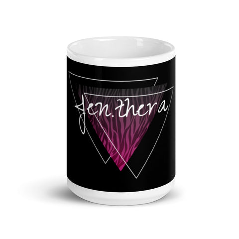 Jenthera - Weiße, glänzende Tasse mit Druck