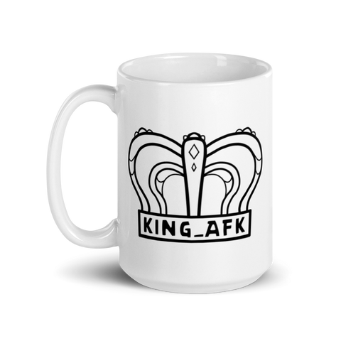 King_AFK - Weiße, glänzende Tasse mit Druck