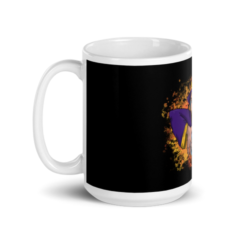 Turbomagier - Weiße, glänzende Tasse mit Druck