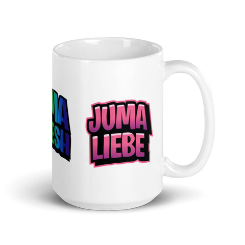 diejumas - Weiße, glänzende Tasse mit drei Emotes in 2 Größen
