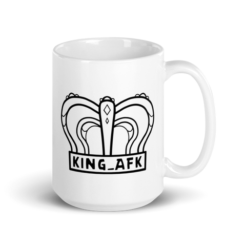 King_AFK - Weiße, glänzende Tasse mit Druck