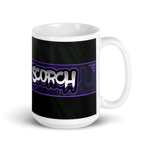 Scorchlabert - Weiße, glänzende Tasse mit Druck