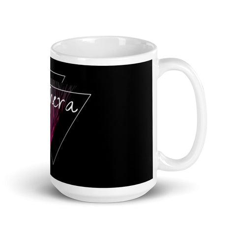 Jenthera - Weiße, glänzende Tasse mit Druck