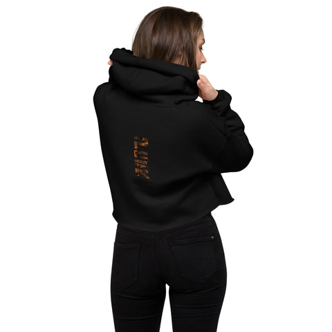 Vimozahr - Damen-Crop-Hoodie mit Stick und Druck