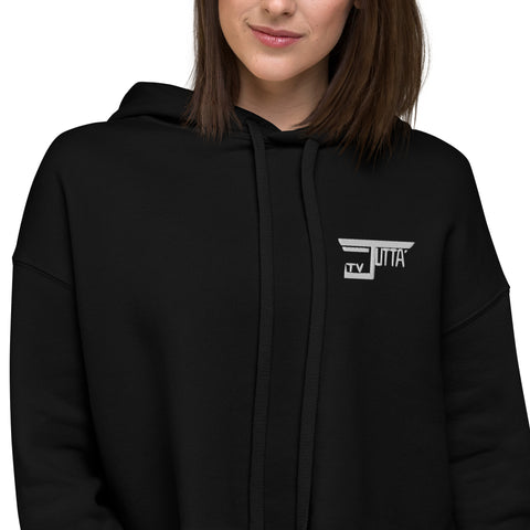 jutta_tv - Damen-Crop-Hoodie mit Stick