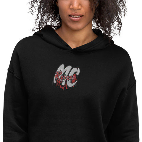 MC_REINERx - Damen-Crop-Hoodie mit Stick