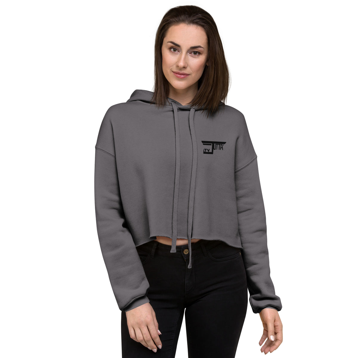 jutta_tv - Damen-Crop-Hoodie mit Stick