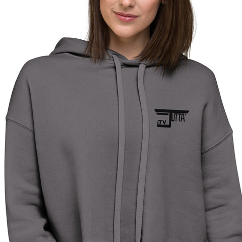 jutta_tv - Damen-Crop-Hoodie mit Stick