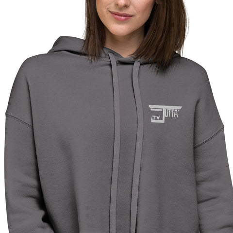 jutta_tv - Damen-Crop-Hoodie mit Stick