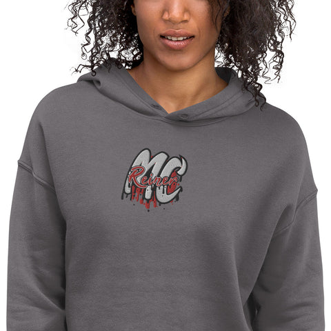 MC_REINERx - Damen-Crop-Hoodie mit Stick