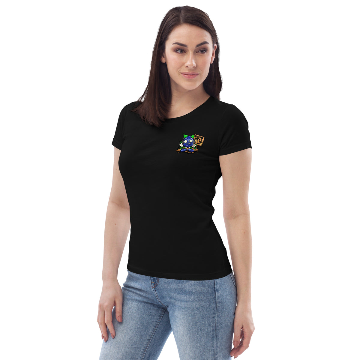 blueberryyy_tv - Damen-T-Shirt aus Bio-Baumwolle mit Druck